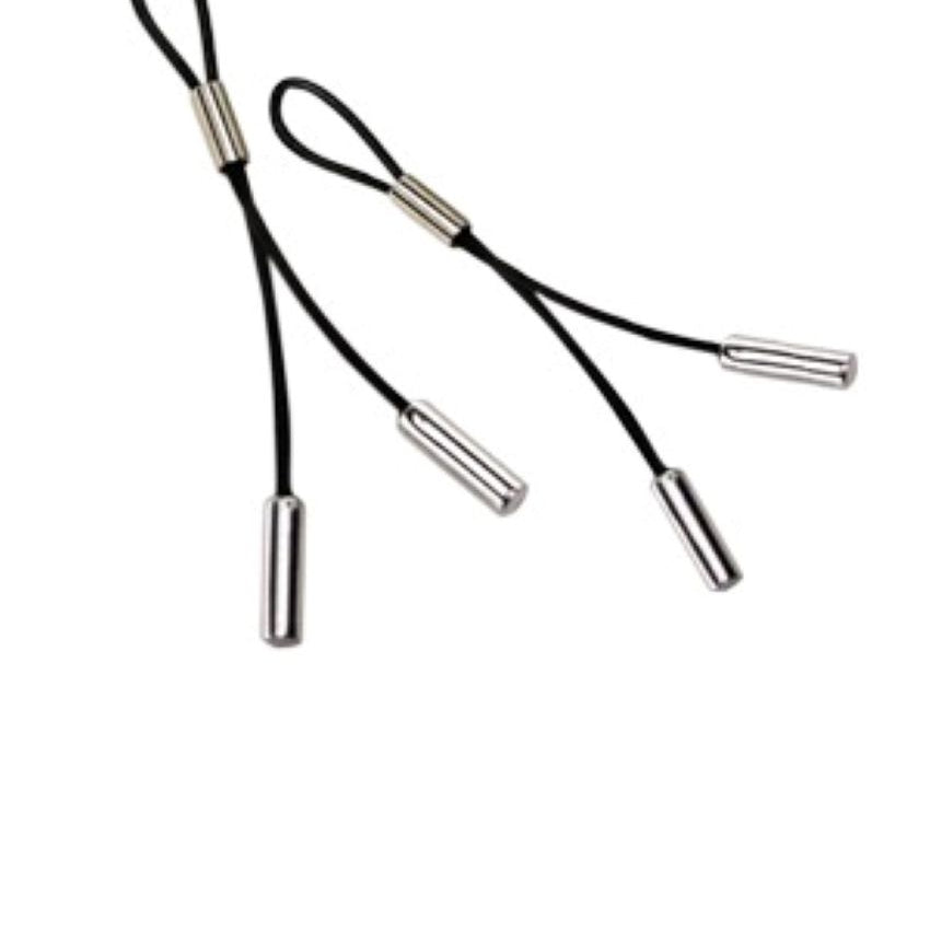 Crave - Leather Nipple Tassels - Black & Silver