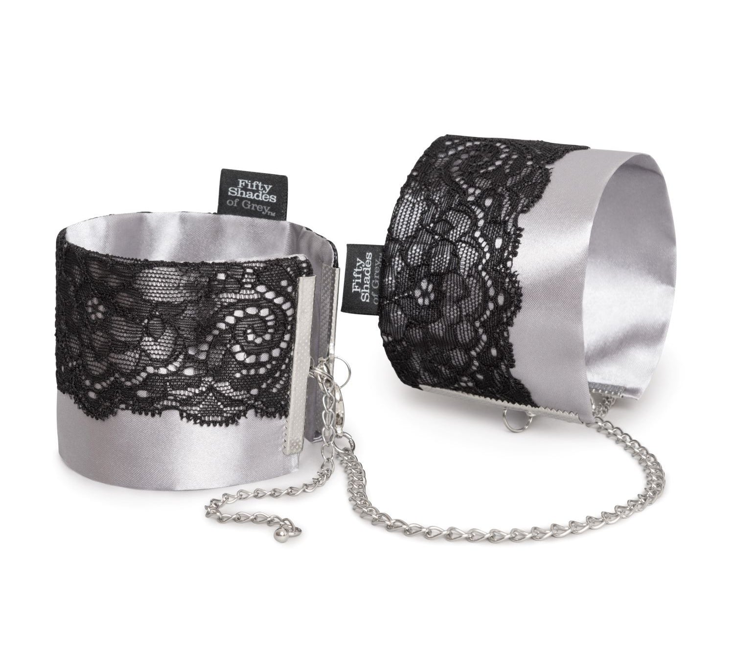 Manșete din satin argintiu - Fifty Shades Of Grey